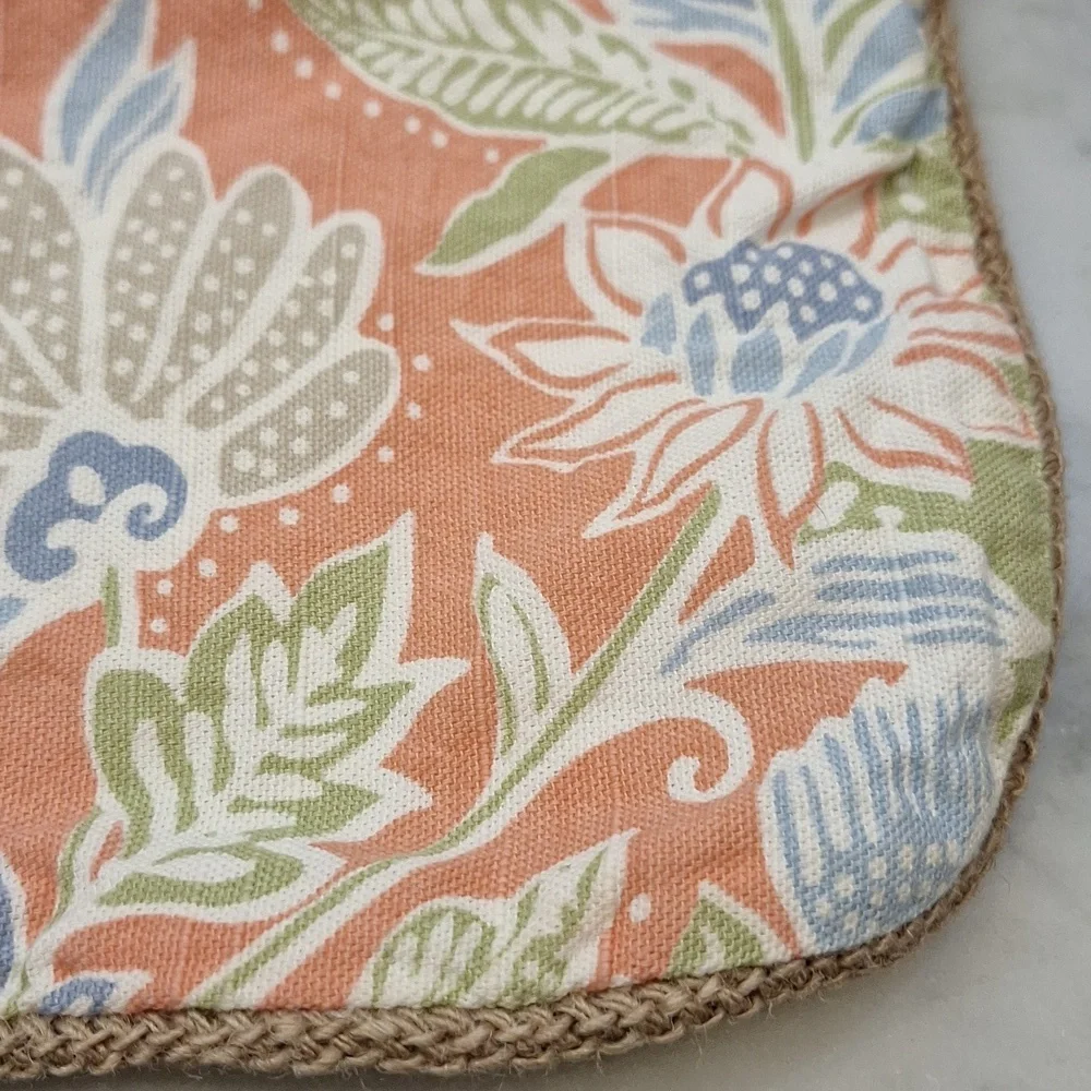 Vintage Nautica Multicolor Floral 2 Qty Queen‎ Sz Pillow Cases Tan Cream Stripe